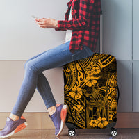 Hawaii King Kamehameha Luggage Cover Polynesian Pattern Gold Version - Wonder Print Shop