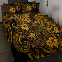 Hawaii King Kamehameha Quilt Bed Set Polynesian Pattern Gold Version - Wonder Print Shop