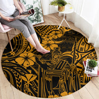 hawaii-king-kamehameha-round-carpet-polynesian-pattern-gold-version