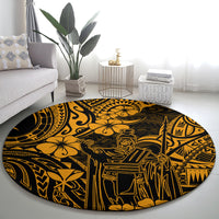 hawaii-king-kamehameha-round-carpet-polynesian-pattern-gold-version
