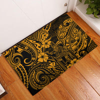 Hawaii King Kamehameha Rubber Doormat Polynesian Pattern Gold Version - Wonder Print Shop