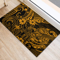 Hawaii King Kamehameha Rubber Doormat Polynesian Pattern Gold Version - Wonder Print Shop