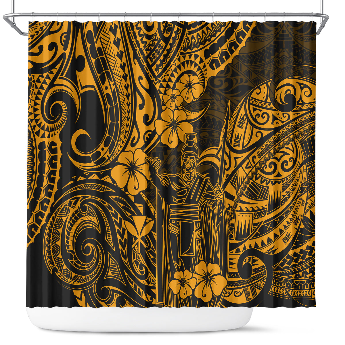 hawaii-king-kamehameha-shower-curtain-polynesian-pattern-gold-version