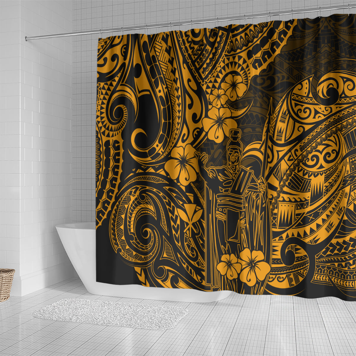hawaii-king-kamehameha-shower-curtain-polynesian-pattern-gold-version