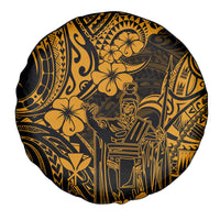 Hawaii King Kamehameha Spare Tire Cover Polynesian Pattern Gold Version - Wonder Print Shop
