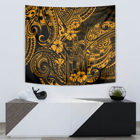 Hawaii King Kamehameha Tapestry Polynesian Pattern Gold Version - Wonder Print Shop