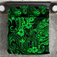 Hawaii King Kamehameha Bedding Set Polynesian Pattern Green Version - Wonder Print Shop