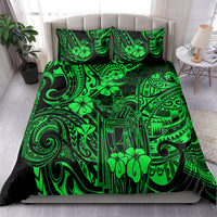 Hawaii King Kamehameha Bedding Set Polynesian Pattern Green Version - Wonder Print Shop