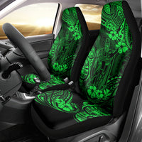 Hawaii King Kamehameha Car Seat Cover Polynesian Pattern Green Version - Wonder Print Shop