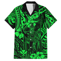 Hawaii King Kamehameha Hawaiian Shirt Polynesian Pattern Green Version - Wonder Print Shop