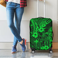 Hawaii King Kamehameha Luggage Cover Polynesian Pattern Green Version - Wonder Print Shop