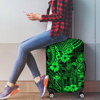 Hawaii King Kamehameha Luggage Cover Polynesian Pattern Green Version - Wonder Print Shop