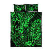 Hawaii King Kamehameha Quilt Bed Set Polynesian Pattern Green Version - Wonder Print Shop