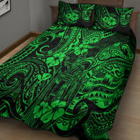 Hawaii King Kamehameha Quilt Bed Set Polynesian Pattern Green Version - Wonder Print Shop
