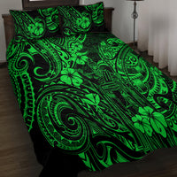 Hawaii King Kamehameha Quilt Bed Set Polynesian Pattern Green Version - Wonder Print Shop
