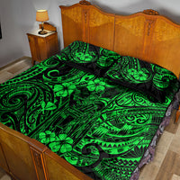 Hawaii King Kamehameha Quilt Bed Set Polynesian Pattern Green Version - Wonder Print Shop