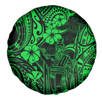 Hawaii King Kamehameha Spare Tire Cover Polynesian Pattern Green Version - Wonder Print Shop