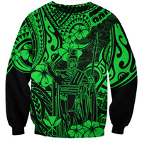 Hawaii King Kamehameha Sweatshirt Polynesian Pattern Green Version - Wonder Print Shop