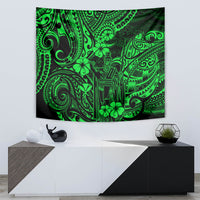 Hawaii King Kamehameha Tapestry Polynesian Pattern Green Version - Wonder Print Shop
