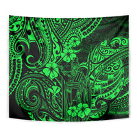 Hawaii King Kamehameha Tapestry Polynesian Pattern Green Version - Wonder Print Shop