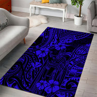 Hawaii King Kamehameha Area Rug Polynesian Pattern Navy Blue Version - Wonder Print Shop