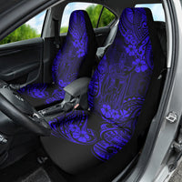Hawaii King Kamehameha Car Seat Cover Polynesian Pattern Navy Blue Version - Wonder Print Shop