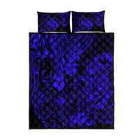 Hawaii King Kamehameha Quilt Bed Set Polynesian Pattern Navy Blue Version - Wonder Print Shop
