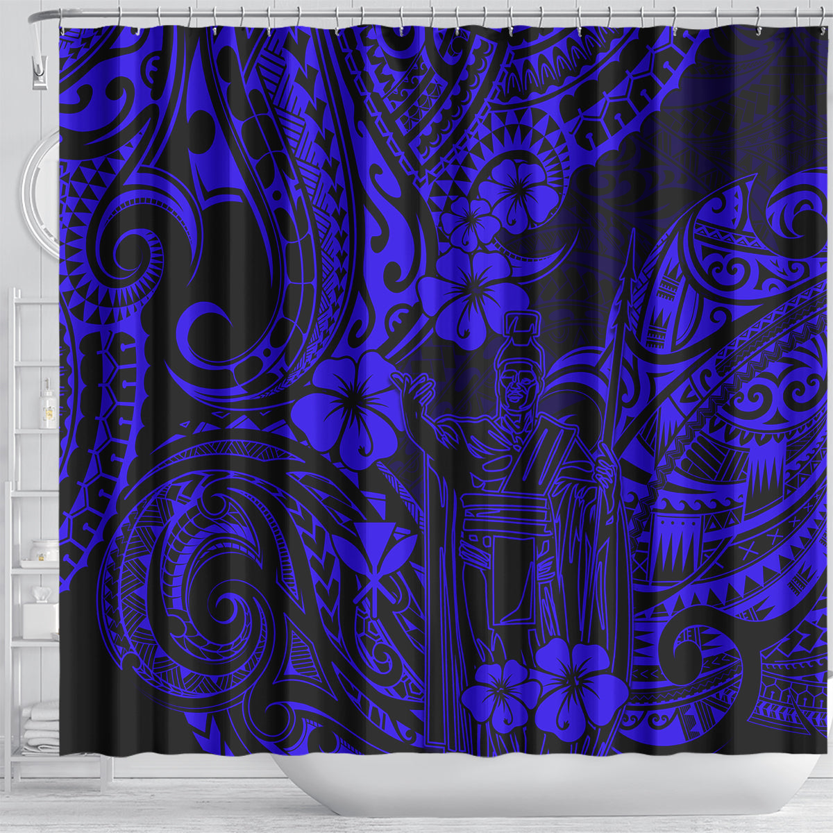 hawaii-king-kamehameha-shower-curtain-polynesian-pattern-navy-blue-version