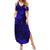 Hawaii King Kamehameha Summer Maxi Dress Polynesian Pattern Navy Blue Version - Wonder Print Shop