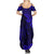 Hawaii King Kamehameha Summer Maxi Dress Polynesian Pattern Navy Blue Version - Wonder Print Shop