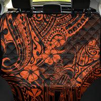 Hawaii King Kamehameha Back Car Seat Cover Polynesian Pattern Orange Version - Wonder Print Shop