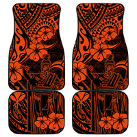 Hawaii King Kamehameha Car Mats Polynesian Pattern Orange Version - Wonder Print Shop