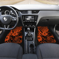 Hawaii King Kamehameha Car Mats Polynesian Pattern Orange Version - Wonder Print Shop