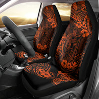 Hawaii King Kamehameha Car Seat Cover Polynesian Pattern Orange Version - Wonder Print Shop