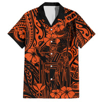 Hawaii King Kamehameha Hawaiian Shirt Polynesian Pattern Orange Version - Wonder Print Shop