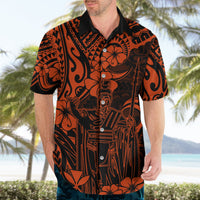 Hawaii King Kamehameha Hawaiian Shirt Polynesian Pattern Orange Version - Wonder Print Shop