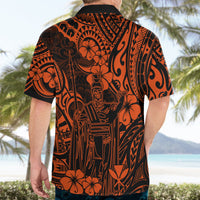 Hawaii King Kamehameha Hawaiian Shirt Polynesian Pattern Orange Version - Wonder Print Shop
