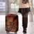 Hawaii King Kamehameha Luggage Cover Polynesian Pattern Orange Version - Wonder Print Shop