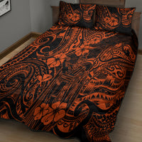 Hawaii King Kamehameha Quilt Bed Set Polynesian Pattern Orange Version - Wonder Print Shop
