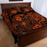 Hawaii King Kamehameha Quilt Bed Set Polynesian Pattern Orange Version - Wonder Print Shop