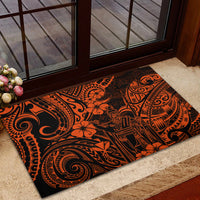 Hawaii King Kamehameha Rubber Doormat Polynesian Pattern Orange Version - Wonder Print Shop
