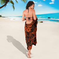Hawaii King Kamehameha Sarong Polynesian Pattern Orange Version - Wonder Print Shop