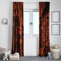 Hawaii King Kamehameha Window Curtain Polynesian Pattern Orange Version - Wonder Print Shop
