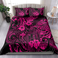 Hawaii King Kamehameha Bedding Set Polynesian Pattern Pink Version - Wonder Print Shop