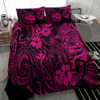 Hawaii King Kamehameha Bedding Set Polynesian Pattern Pink Version - Wonder Print Shop