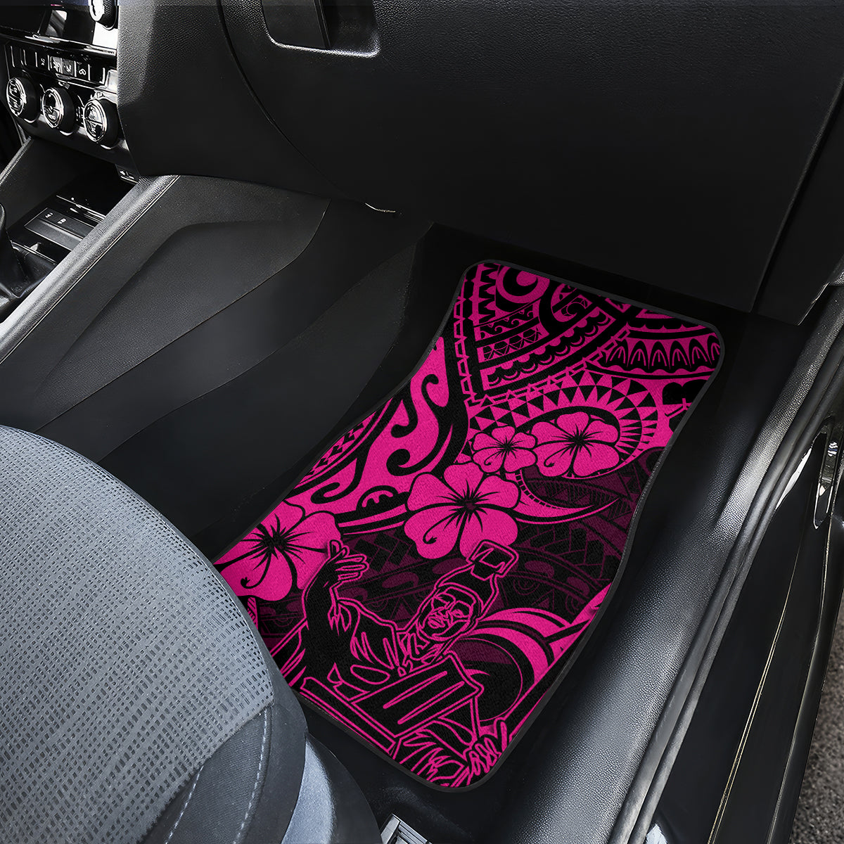 Hawaii King Kamehameha Car Mats Polynesian Pattern Pink Version - Wonder Print Shop