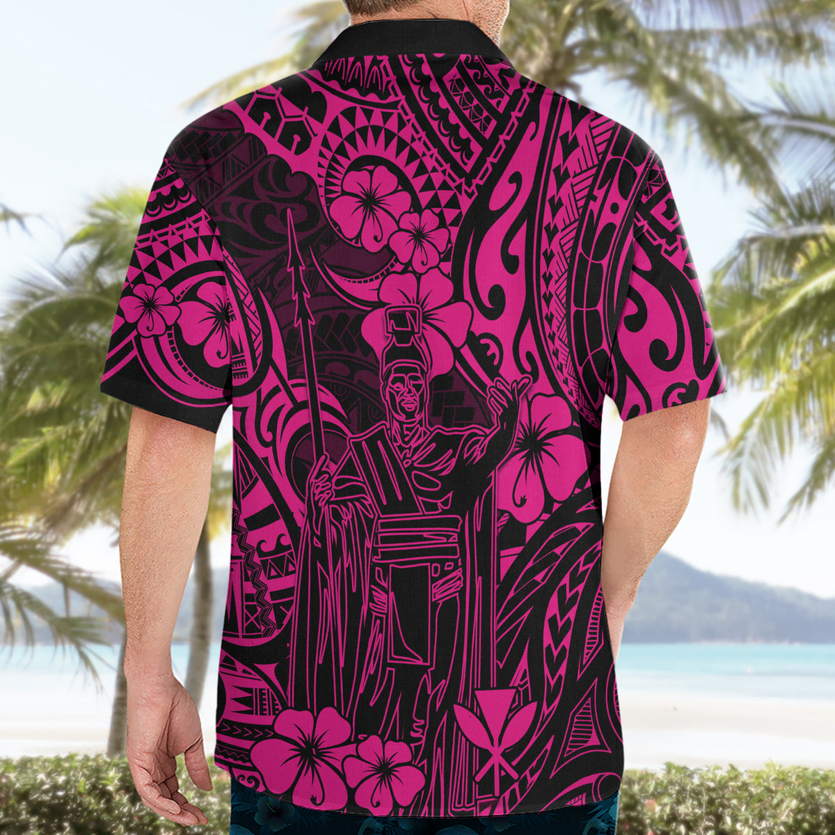 Hawaii King Kamehameha Hawaiian Shirt Polynesian Pattern Pink Version - Wonder Print Shop