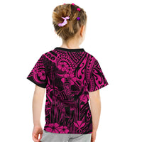 Hawaii King Kamehameha Kid T Shirt Polynesian Pattern Pink Version - Wonder Print Shop
