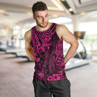 Hawaii King Kamehameha Men Tank Top Polynesian Pattern Pink Version - Wonder Print Shop