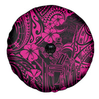 Hawaii King Kamehameha Spare Tire Cover Polynesian Pattern Pink Version - Wonder Print Shop